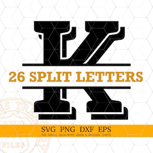 Split Shadow Monogram font letters svg png dxf eps files, Cricut font, Silhouette font, Split Letters Svg Cut Files for Cricut