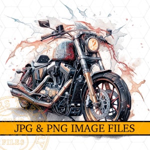 Watercolor Harley Sublimation Design Png, Bikers Wife png, Biker shirt png, Motorcycle Clipart Image, Motorbike Png, Harley Png, DTG png