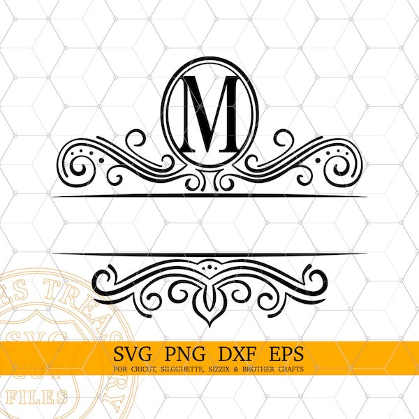 M Split Monogram - Etsy