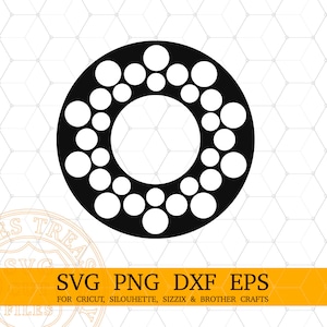 Circle Monogram Frames Svg Png Dxf Eps Cortar archivos para Cricut y Silhouette Monogramming proyectos - MD728
