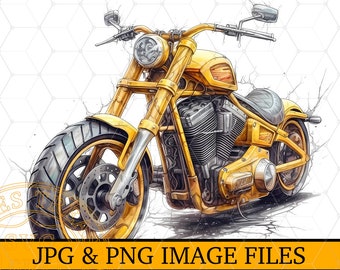 Amarillo Harley acuarela imágenes prediseñadas motocicleta camisa sublimación diseño, Harley moto png, camisa de motorista png, imágenes prediseñadas de moto, motorista png