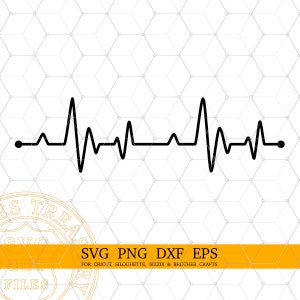 Heartbeat Svg Png-bestanden voor Cricut Cardiogram svg silhouet Heart beats Svg, Glowforge lasersnijden ontwerp, plasmagesneden bestanden, Dxf-bestanden