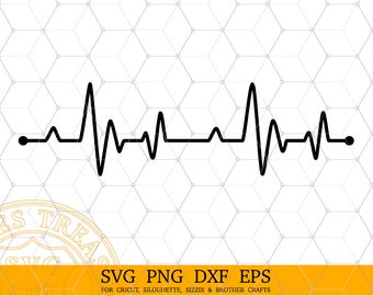 Heartbeat Svg Png files for Cricut Cardiogram svg Silhouette Heart beats Svg, Glowforge Laser Cutting Design, Plasma Cut Files, Dxf files