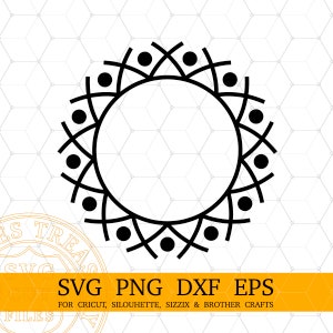 Circle Monogram Frames Svg Png Dxf Eps Cortar archivos para Cricut y Silhouette Monogramming proyectos - MD752