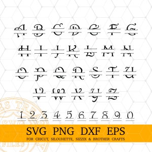 Cricut Monogram Fonts Bundle Svg Png Dxf Eps Cut Files, Digital Download Monogram Svg Bundle for Cricut and Silhouette crafting projects