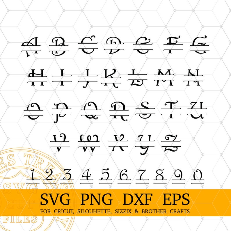 Cricut Monogram Fonts Bundle Svg Png Dxf Eps Cut Files, Digital Download Monogram Svg Bundle for Cricut and Silhouette crafting projects