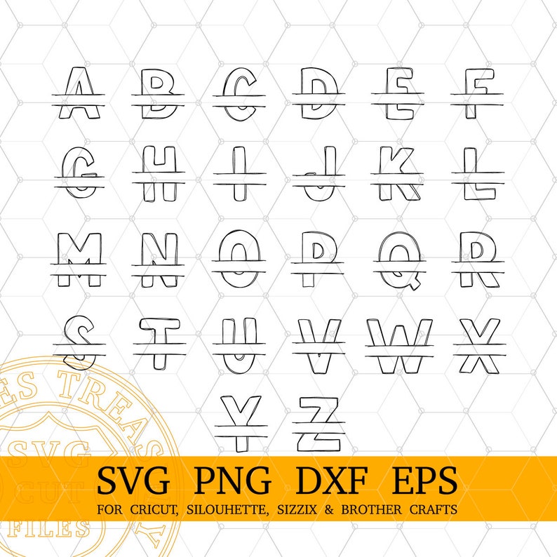 Cricut Monogram Fonts Bundle Svg Png Dxf Eps Cut Files, Digital Download Monogram Svg Bundle for Cricut and Silhouette crafting projects