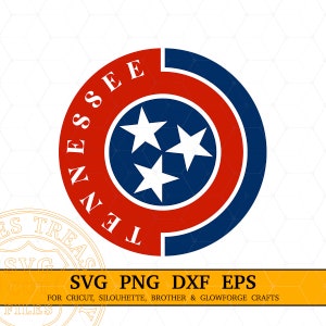 Tennessee Flag Svg, Tri-Star Tennessee Monogram Svg Fichiers pour Cricut, Silhouette, Pays Svg Png, Glowforge Laser Cutting Design