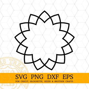 Circle Monogram Frames Svg Png Dxf Eps Cut Files per progetti Cricut e Silhouette Monogramming - MD718, Download digitale