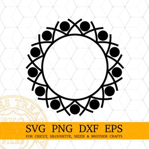 Circle Monogram Frames Svg Png Dxf Eps Cortar archivos para Cricut y Silhouette Monogramming proyectos - MD745