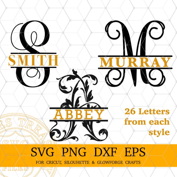 3 Monogram Font Bundle Svg Files Alphabet Letters for Cricut - Etsy