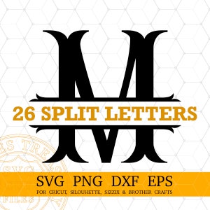 Fishtail Split Monogram Svg lettera, Monogram Font svg png dxf eps file, Cricut e Silhouette, Download digitale file Svg per Cricut Maker