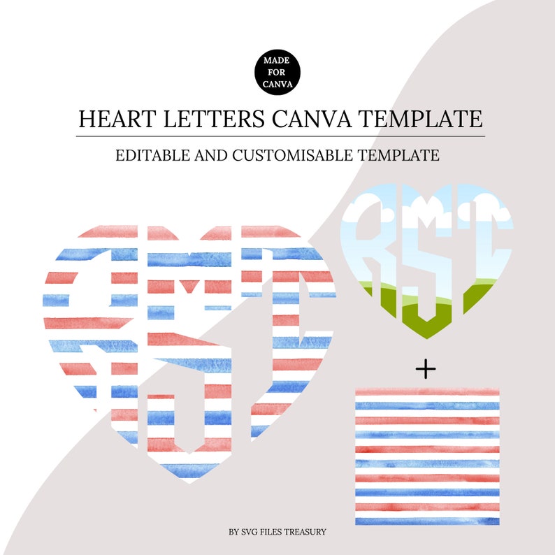 Make your own Letters Canva Frame Template, Heart Monogram Letters, Editable Photo Fill Alphabet, Create Your Own Drag and Drop Alpha Set Canva Photo Frame
