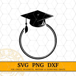 Monogramma di laurea SVG, Laurea in formato SVG, Class of 2023 svg, 2023 Graduate SVG, Senior 2023 svg, Circle Monogram Graduation Cap Svg Png