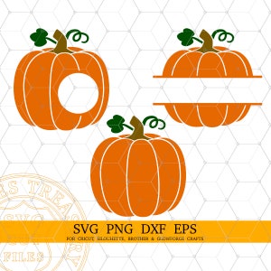 Pumpkin Monogram Frames Svg Halloween Svg Bundle Circle Monogram Svg Files For Cricut Digital Download, Printable Pumpkin Monogram Png