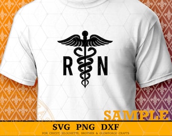Registered Nurse Svg Png, RN Svg, Medical Symbol SVG, RN Caduceus Svg, Nurse Svg, Png, Dxf, Instant Digital Download