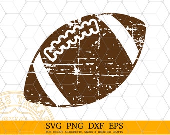 Distressed Football Ball Printable Shirt Design Svg Png Dxf Cut and Print Files for Cricut Design space, Silhouette, Sublimation printing.