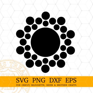 Circle Monogram Frames Svg Png Dxf Eps Cortar archivos para Cricut y Silhouette Monogramming proyectos - MD725
