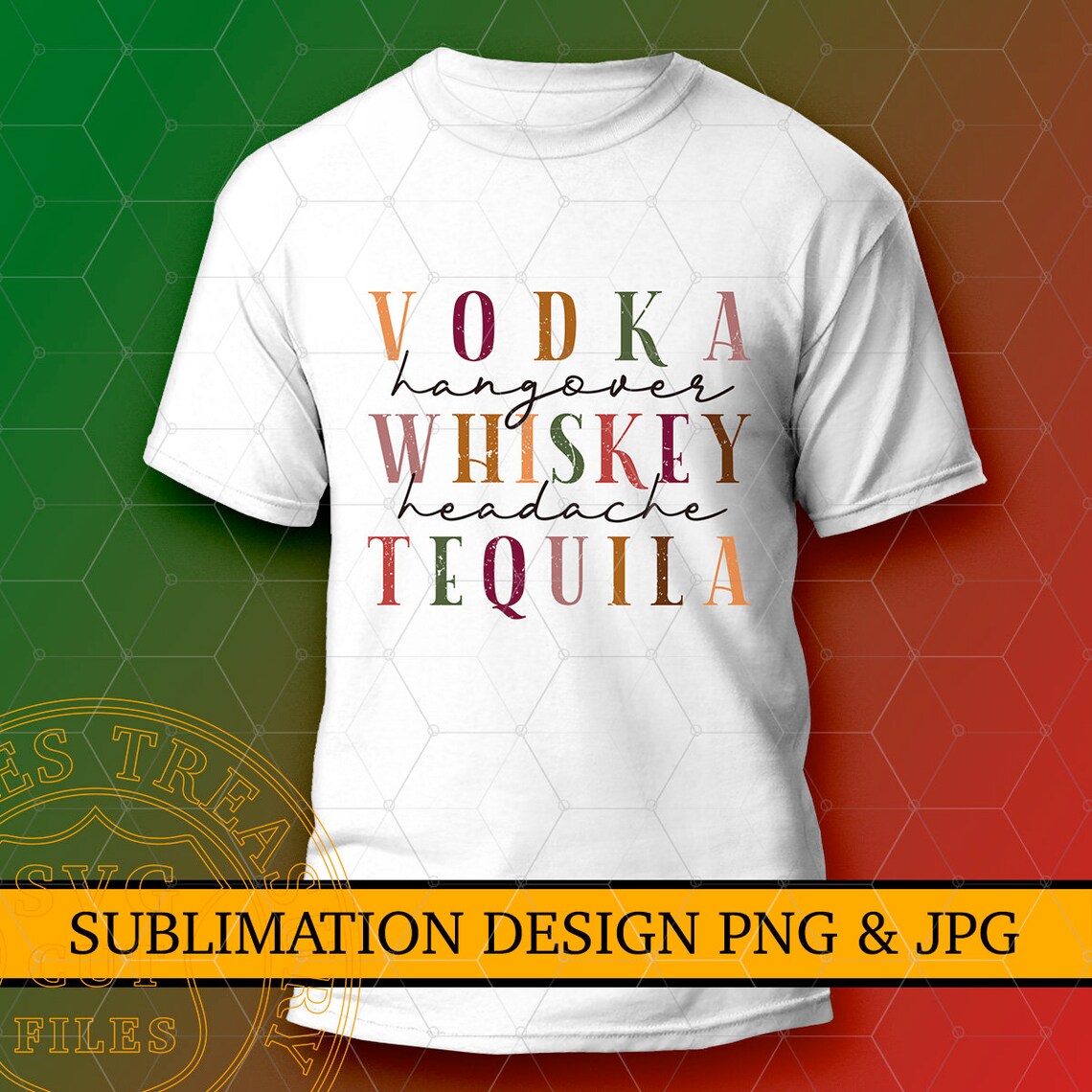 Vodka Whiskey Tequila Hangover Headache Drinking Grunge Etsy