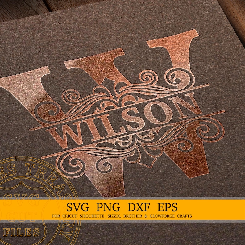 Split Family Name Monogram Svg, Png, Dxf, Monogram Frame Alphabet, Digital Download, Cricut Cut Files, Engraving, Laser Plasma cutting files 6