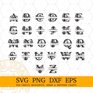 Cricut Monogram Fonts Bundle Svg Png Dxf Eps Cut Files, Digital Download Monogram Svg Bundle for Cricut and Silhouette crafting projects