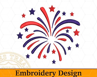 Fireworks machine embroidery design files, Festive embroidery, Shooting stars embroidery pes hus vp3 vip jef exp emd dst csd files