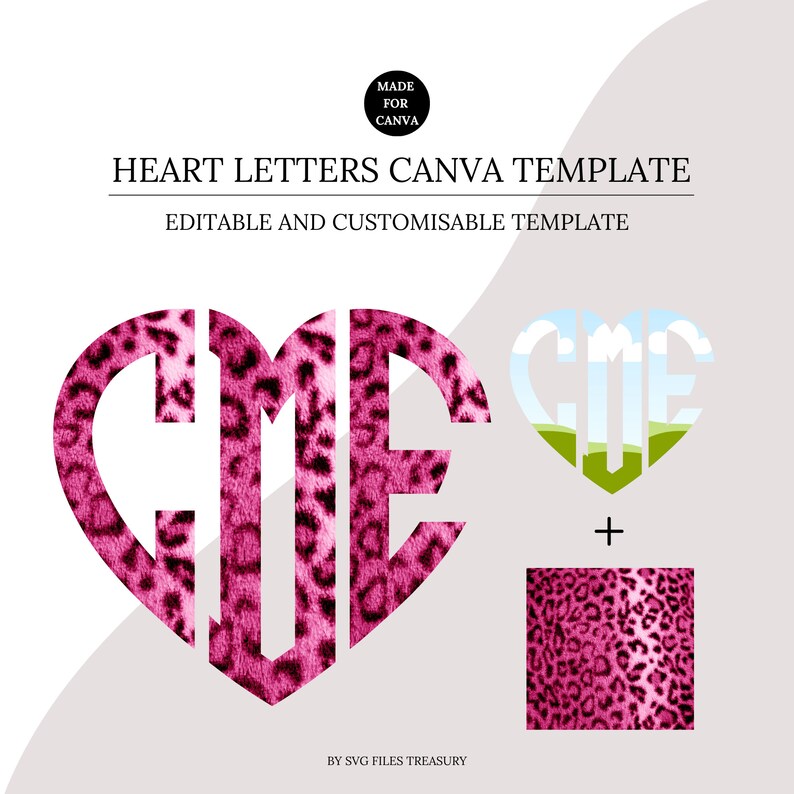 Make your own Letters Canva Frame Template, Heart Monogram Letters, Editable Photo Fill Alphabet, Create Your Own Drag and Drop Alpha Set Canva Photo Frame