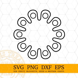 Circle Monogram Frames Svg Png Dxf Eps File di taglio per progetti Cricut e Silhouette Monogramming - MD722