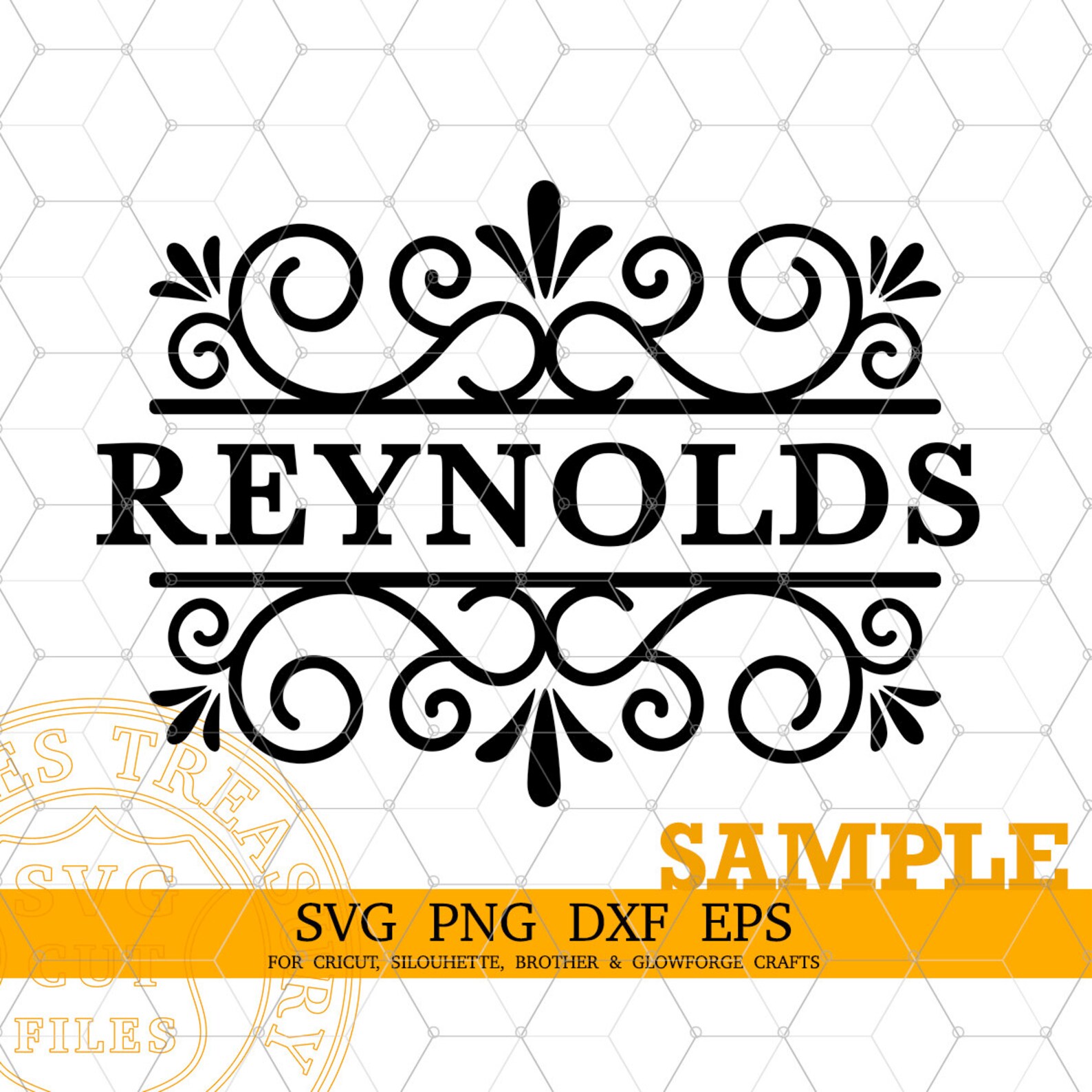 Monogram Divider Divider Svg, Monogram Svg, Floral Family Sign Svg, Split Monogram Frame ...