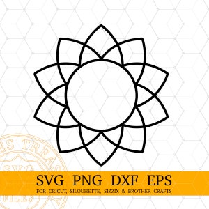 Circle Monogram Frames Svg Png Dxf Eps File di taglio per progetti Cricut e Silhouette Monogramming - MD719