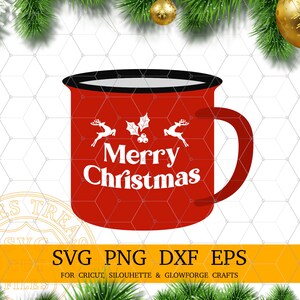 Merry Christmas Mug Svg Christmas Cup Svg Christmas Reindeer svg, Christmas Mug Png, Coffee Mug Vector Christmas Clip art