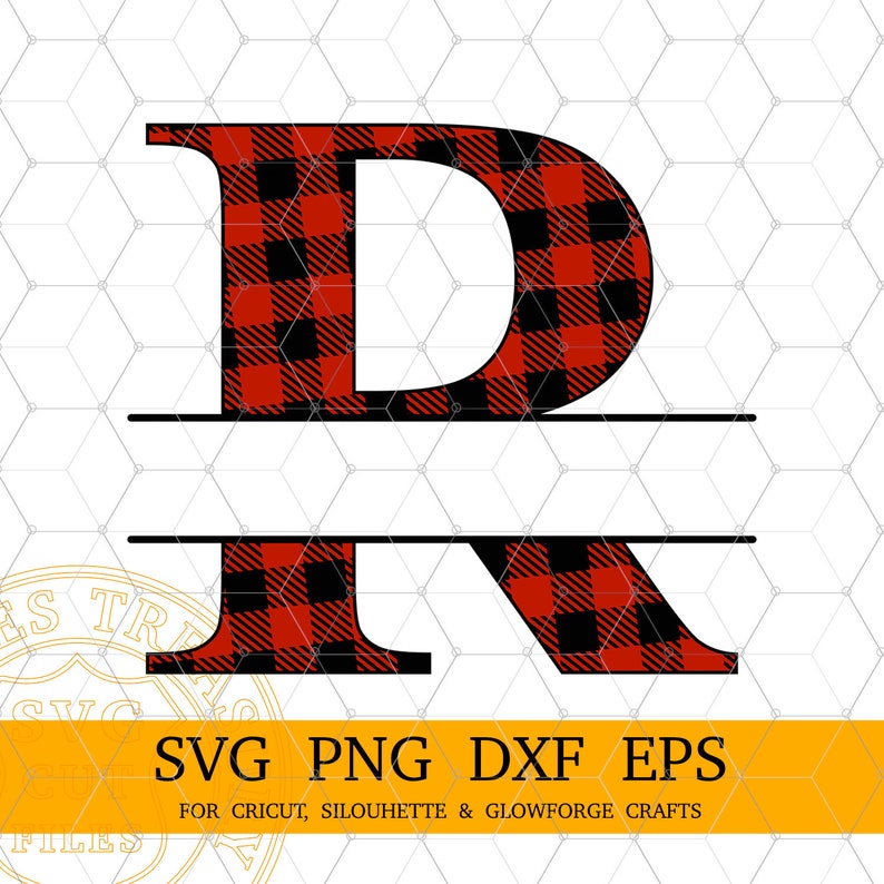 Split R Sgv Buffalo Plaid Letter R Split Monogram SVG Christmas Monogram Svg ...
