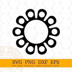 Circle Monogram Frames Svg Png Dxf Eps Cortar archivos para Cricut y Silhouette Monogramming proyectos - MD723