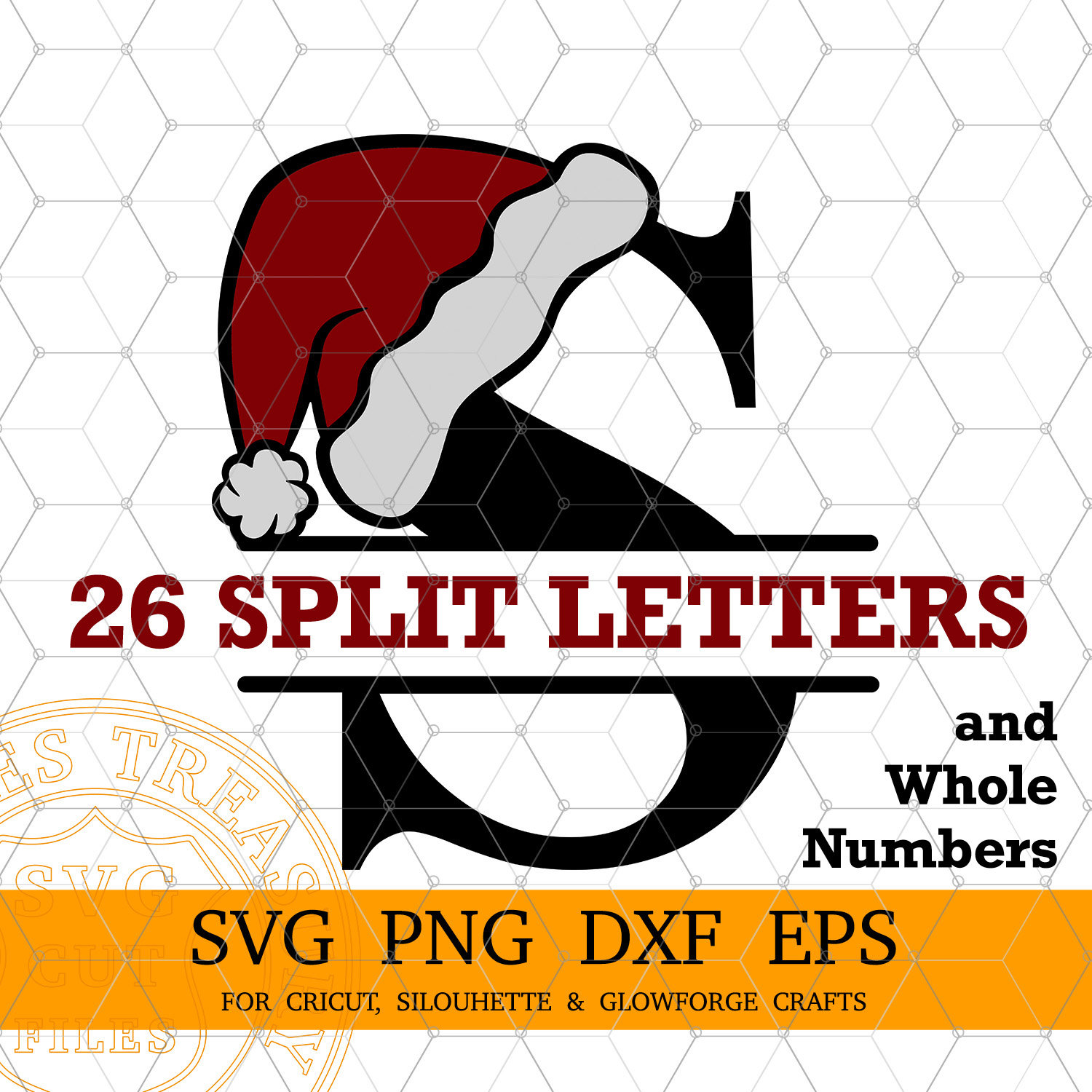 Santa Hat Monogram Svg Files Christmas Alphabet Letters Santa