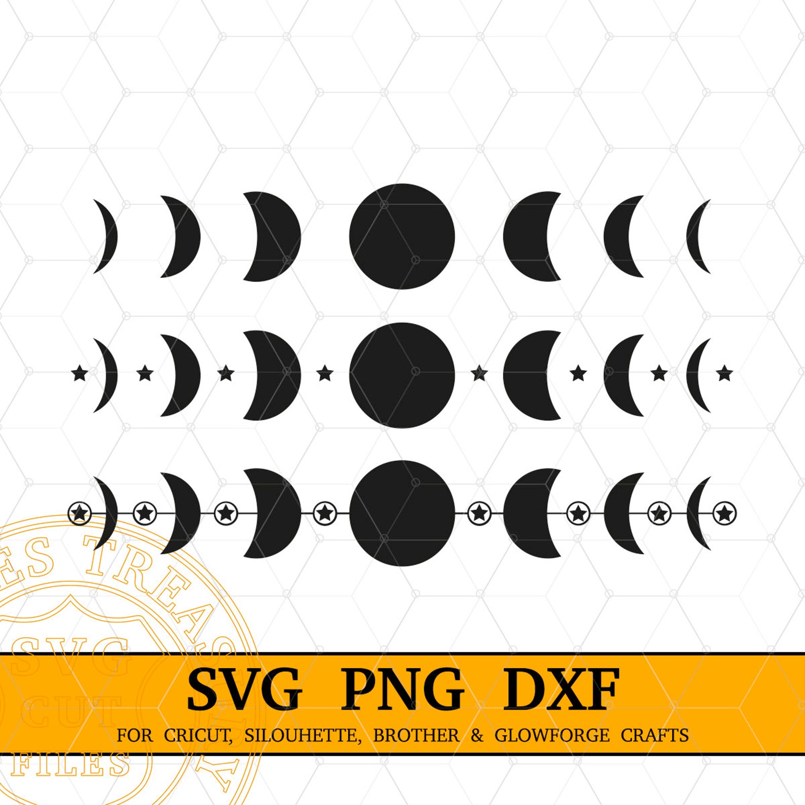 Split Moon Svg Moon Phases Svg Bundle Moon Svg Png Dxf Cut Files for Cricut and ...
