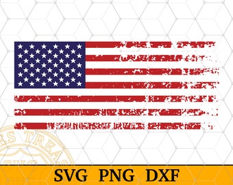 Distressed USA Flag Svg, Png, Dxf, USA Flag Cut Files, 4th of July svg, American flag svg, Memorial Day Svg, Silhouette Cricut Cut Files