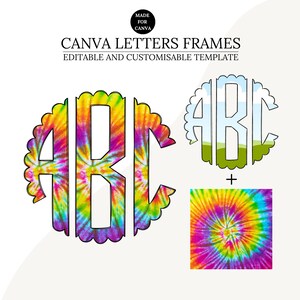 Make your own photo Letters Canva Frame Template, Scalloped Monogram Letters, Editable Photo Fill Alphabet, Create Your Own Drag and Drop Alpha Set Canva Photo Frame