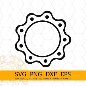 Circle Monogram Frames Svg Png Dxf Eps Cortar archivos para Cricut y Silhouette Monogramming proyectos - MD746