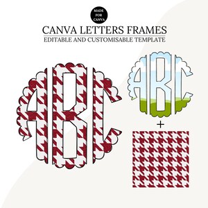 Make your own Scalloped Monogram Letters Canva Frame Template, Scalloped Monogram Letters, Editable Photo Fill Alphabet, Create Your Own Drag and Drop Alpha Set Canva Photo Frame