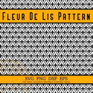 Fleur De Lis patroon Svg Png-bestanden afdrukbare Fleur De Lis achtergrond, Svg-bestanden voor Cricut, silhouet, Glowforge laser gravure patroon