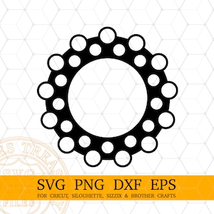 Circle Monogram Frames Svg Png Dxf Eps Cortar archivos para proyectos de monograma Cricut y Silhouette - MD734, Descarga digital