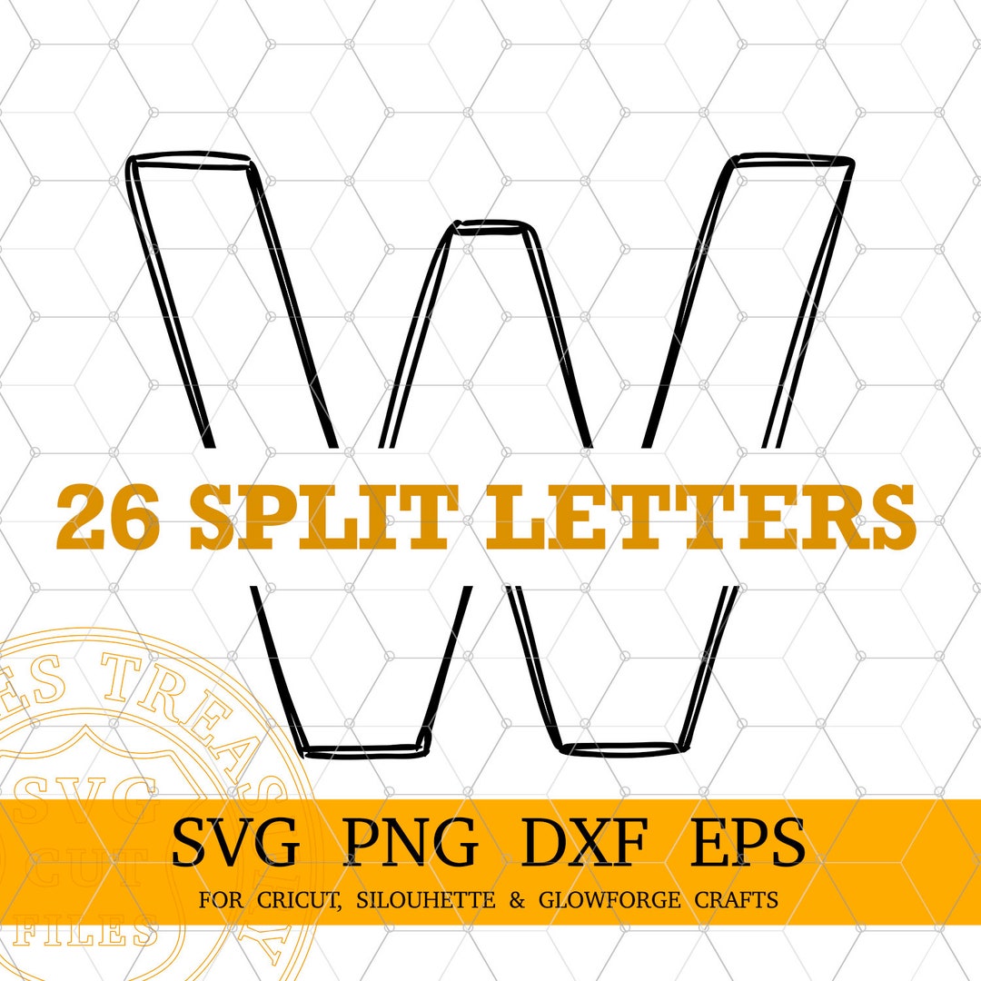 Doodle Monogram Svg, Split Family Name Monogram Png Dxf Eps Files ...