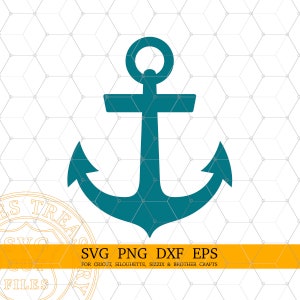 Könnte beinhalten: Eine tealblaue Ankersilhouette. Dieses digitale Design ist für die Verwendung mit Schneidemaschinen wie Cricut, Silhouette, Sizzix und Brother geeignet.