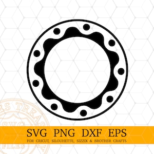 Circle Monogram Frames Svg Png Dxf Eps File di taglio per progetti Cricut e Silhouette Monogramming - MD748