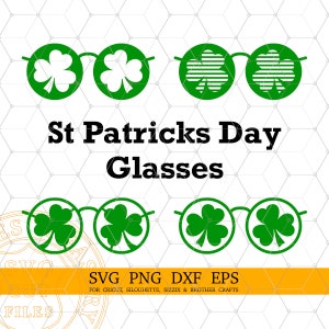 St Patricks Day Gafas Svg Archivo Digital, Shamrock svg, St Patricks Shirt Design Svg Archivos para Cricut y Silhouette