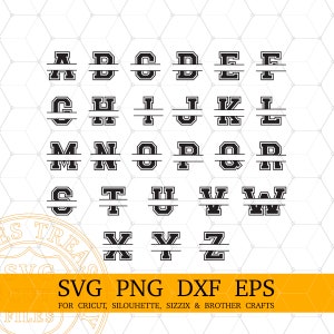 Cricut Monogram Fonts Bundle Svg Png Dxf Eps Cut Files, Digital Download Monogram Svg Bundle for Cricut and Silhouette crafting projects