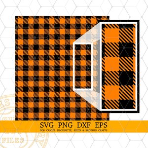 Orange Buffalo Plaid Svg, Halloween Plaid Svg, Seamless Plaid Check Pattern, Digital Paper Png, Digital Download, Svg, Png, Dxf, Eps files