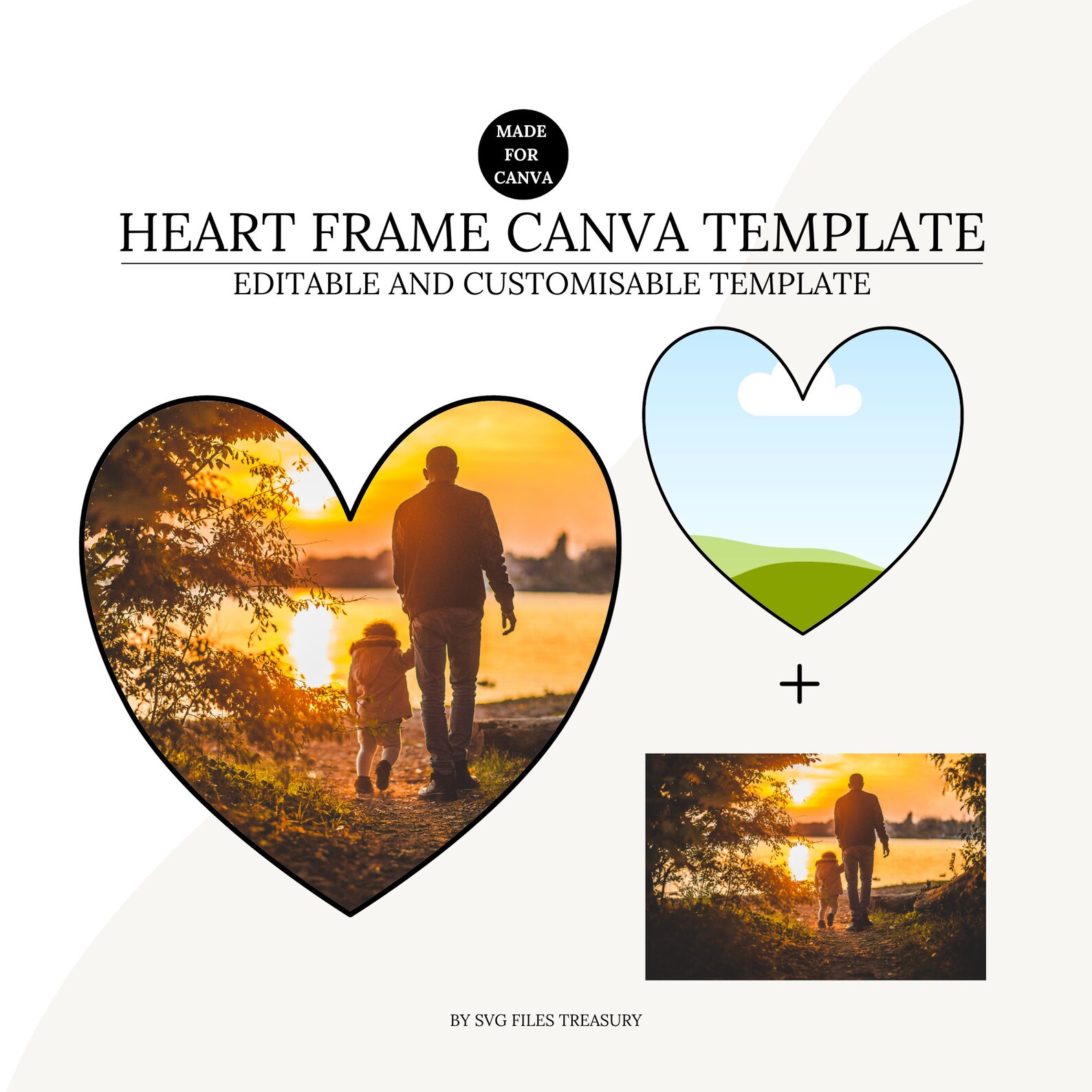 Heart Canva Frame Template, Valentine Canva Photo Frame Template ...