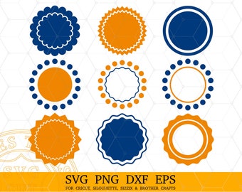 Circle Monogram Frames SVG PNG files for Cricut Maker Explore Silhouette Cameo Brother Scan n Cut