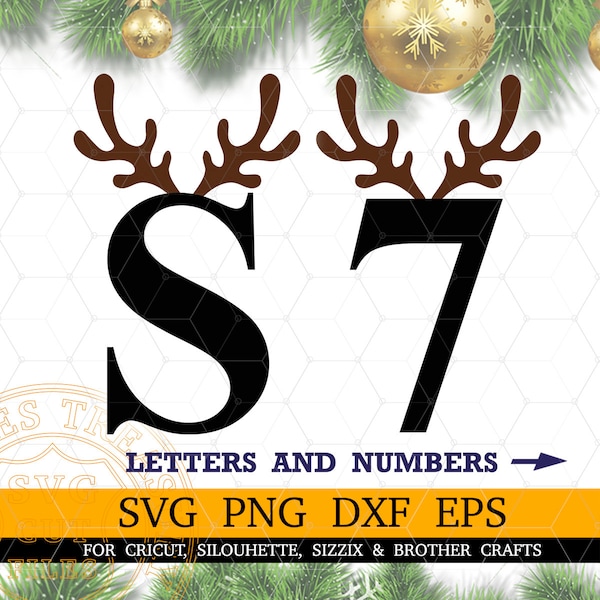 Christmas Reindeer Alphabet Letters Svg Png Files, Deer Antler Letters Svg, Christmas Alphabet Svg, Antlers Svg, Printable Antler Letters